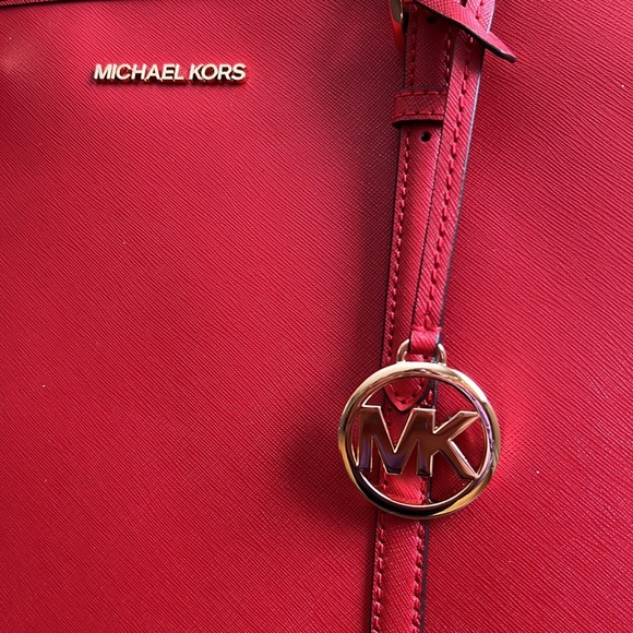 Michael Kors Jet Set Travel Large Shoulder Tote Leather Flame - Picture 4 of 15